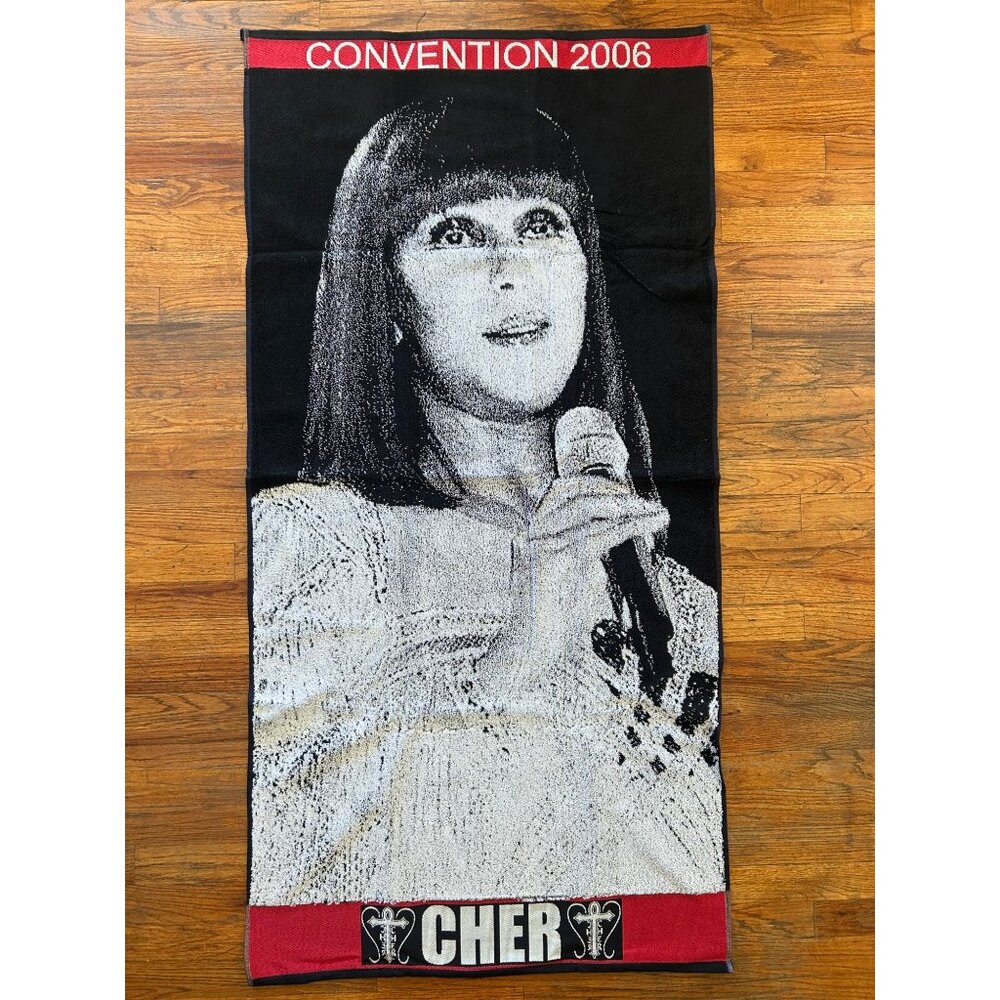 New Vintage CHER Convention 2006 Beach Terry Towel Throw Blanket Collectible
